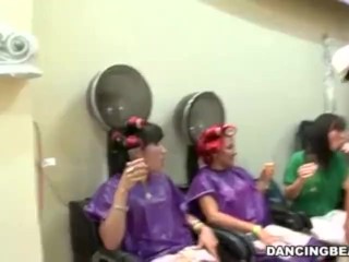 Hair Salon Full of Horny Women Give BJs