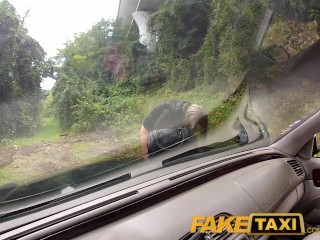 FakeTaxi Blonde babe fucked in her little pussy with panties around feet