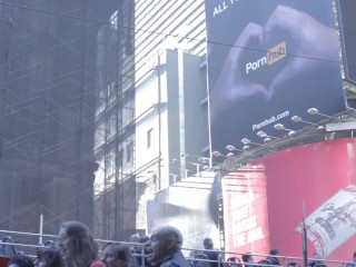 All You Need Is Hand - Pornhub In Times Square New York