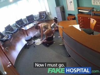 FakeHospital Nurse joins doctors threesome for the first time