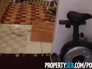 PropertySex - Absolutely stunning blonde realtor fucks renter in apartment