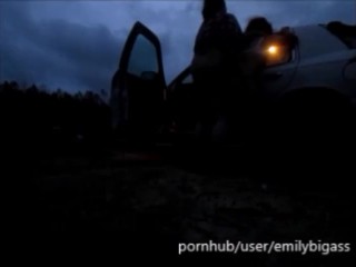 Tranny gets fucked by the car