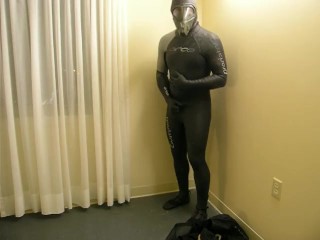 horny gasmasked frogman getting ready for covert action