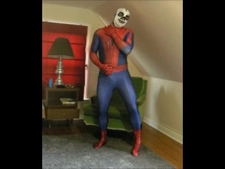 Spiderman wearing a skeleton lucha libre wrestling mask