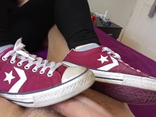 Shoejob by Converse Star Players with cum
