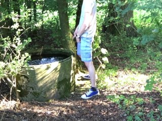 pissing in a public water tank