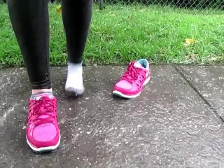 Puddle Splashing with Sneakers. XXSMILEY