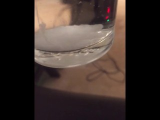 spunkdude72 cumming slowly in a glass of water