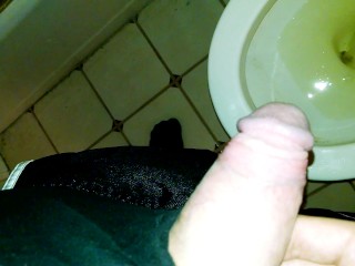 Uncut Guy With Beautiful Cock Pissing In Toilet