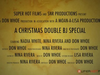 A Christmas double interracial blow job Nadia White and Nina Rivera