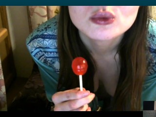We Have a Good Time on Skype The Very Young Russian Girl Sucks Chupa Chups