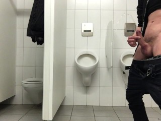 Pissing in the men's room NOT in the urinals - but first a bit of dick fun