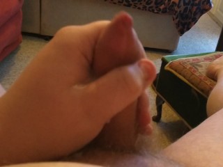 Chubby uncut cock cumshot!