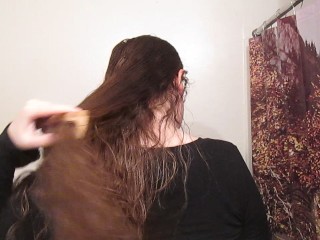 Hair Journal: Combing Long Curly Strawberry Blonde Hair - Week 2 (ASMR)