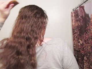 Hair Journal: Combing Long Curly Strawberry Blonde Hair - Week 4 (ASMR)
