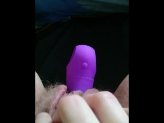 Rubbing my clit while testing a new G-spot vibrator