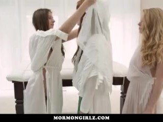MormonGirlz - Lesbian threesome for unwilling teen