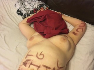 Slut Writing Part 2 - Fat white slut tied up and humiliated