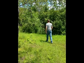 Man peeing in nature!