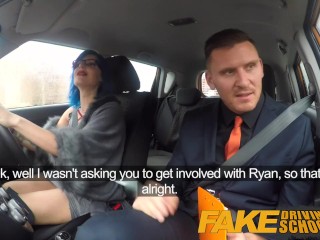 Fake Driving School Sexy emo gets her ass pounded and throat fucked