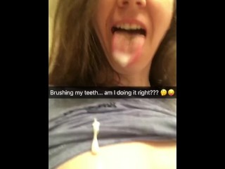 Snapchat Spitty Titties (AKA Titties and Toothbrushing)