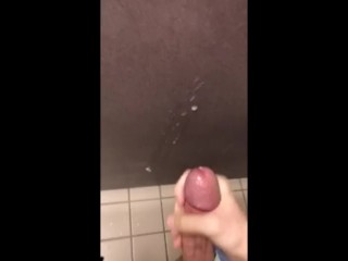 Jerking off by the urinal