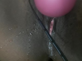 SQUIRTING EBONY PUSSY WITH TOY