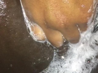 Bath Time Rubbing This Phat Juicy Pussy
