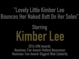 Lovely Little Kimber Lee Bounces Her Naked Butt On Her Soles