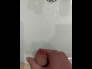 Sneaky wank & cum in shared hotel room