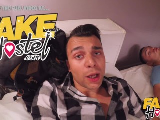 Fake Hostel - tiny teen fucked by two lucky backpackers in threesome