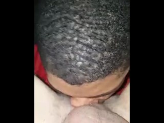 Black guy giving white stud head