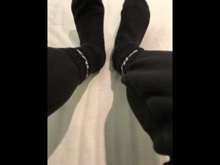 Sweaty black socks after work