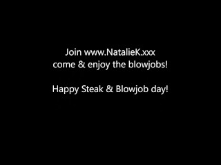 steak and blowjob day with hotwife pornstar NatalieK playful in lingerie