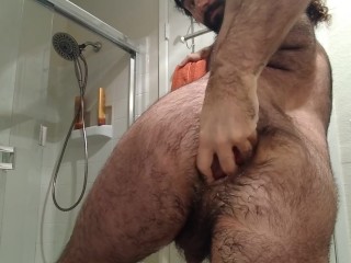 Young man takes fist up his ass, gapes  male anal fisting gaping