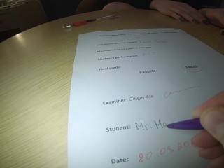 Remedial FootJob Sexual Endurance Exam  Ginger Teacher re-examines student