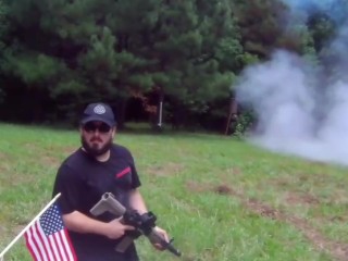 Red White and Blue Fireworks - Blowing Stuff Up - Slow Mo Tannerite