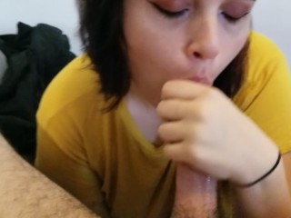 Slow passionate blowjob with amazing facial