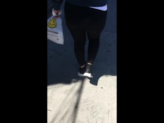 A DAY OUT WITH WIFE IN SEE THROUGH LEGGINGS SPANDEX Part 2