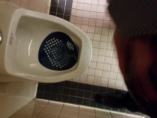 Young Guy Cums in Public Restroom - Almost Caught!