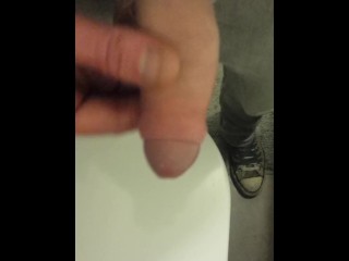 Jerking off my little hard dick in mate's bathroom