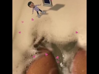 Relaxing hot bubble bath