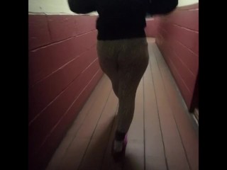 Wife’s candid ass in pajamas flashing panties