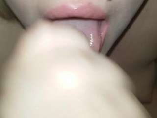 Gagging on daddy's cock
