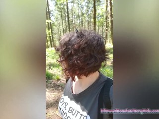 Hiking and fucking in the Forest. Heading to the car with Public Cum Walk!