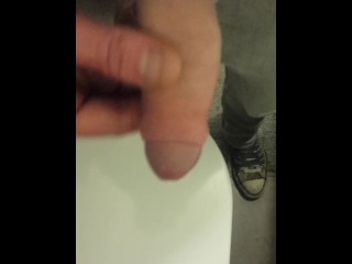 Jerking my little dick at friend's party over guy waiting outside