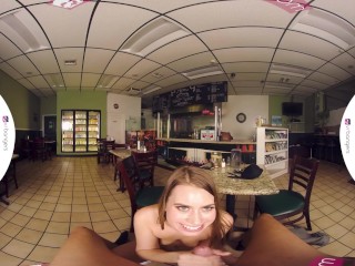 VRBangers.com-Hot teen waitress Jill has a special "dish" for your cock VR