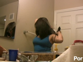Straightening Her Hair