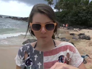 She squirts and you give her a creampie in Hawaii