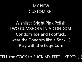 Condom and Pink Polish Footjob